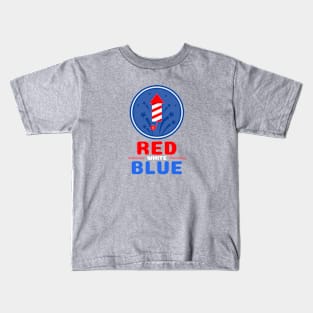 Blue Red White Independence Day Kids T-Shirt